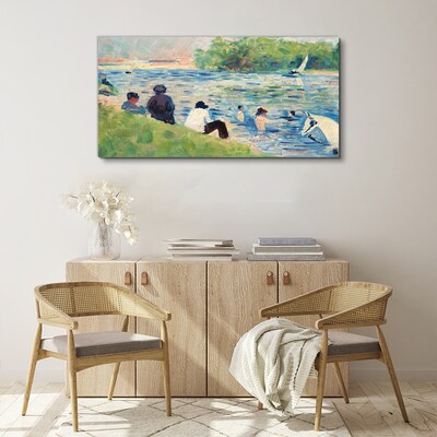 Water nature people Canvas print