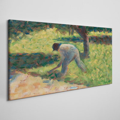 Working in the garden Canvas wall art