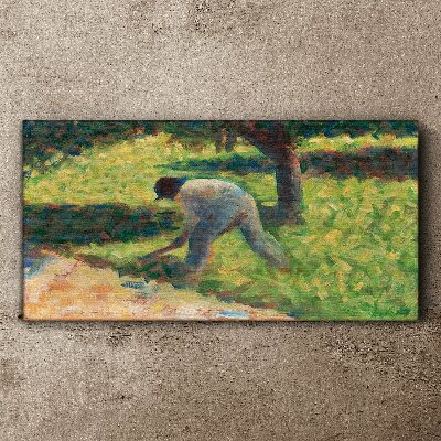 Working in the garden Canvas wall art
