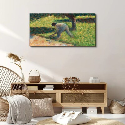 Working in the garden Canvas wall art