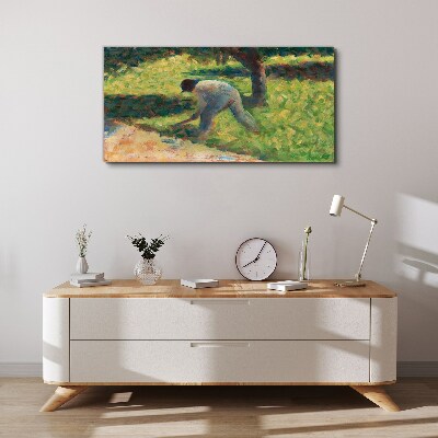 Working in the garden Canvas wall art