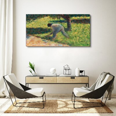 Working in the garden Canvas wall art