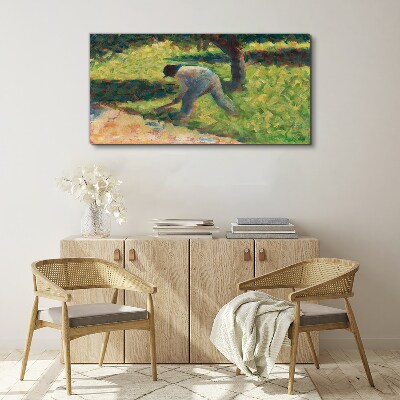Working in the garden Canvas wall art