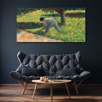 Working in the garden Canvas wall art