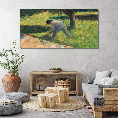 Working in the garden Canvas wall art