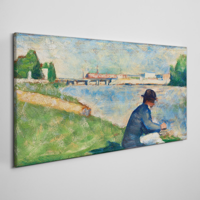 A peaceful landscape by the river Canvas wall art