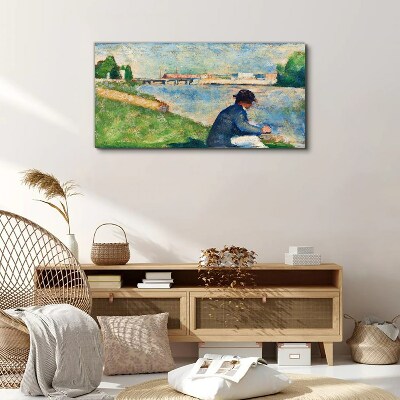 A peaceful landscape by the river Canvas wall art