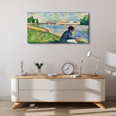 A peaceful landscape by the river Canvas wall art