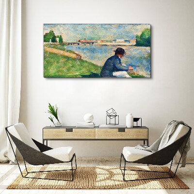 A peaceful landscape by the river Canvas wall art