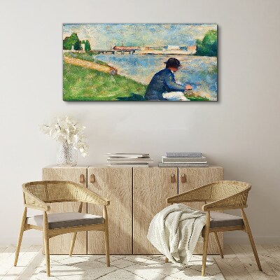 A peaceful landscape by the river Canvas wall art