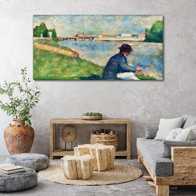 A peaceful landscape by the river Canvas wall art
