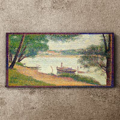 A peaceful landscape by the river Print on canvas