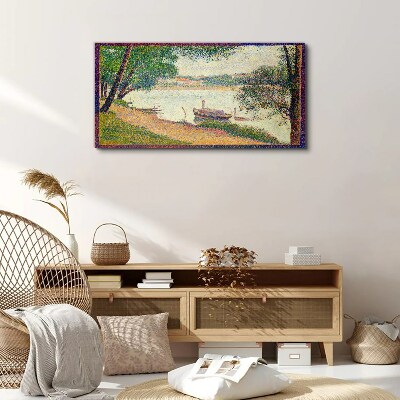 A peaceful landscape by the river Print on canvas