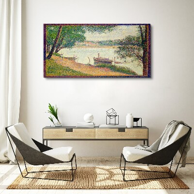 A peaceful landscape by the river Print on canvas