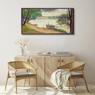 A peaceful landscape by the river Print on canvas