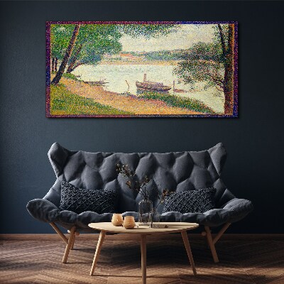 A peaceful landscape by the river Print on canvas