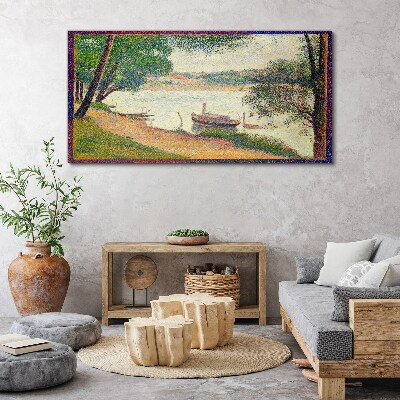 A peaceful landscape by the river Print on canvas