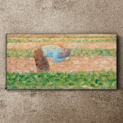 Farmer working in the field Canvas wall art