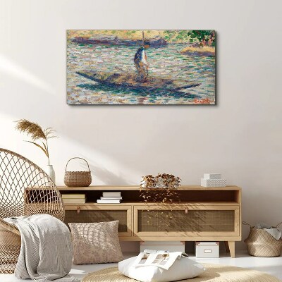 Seurat fisherman Canvas print