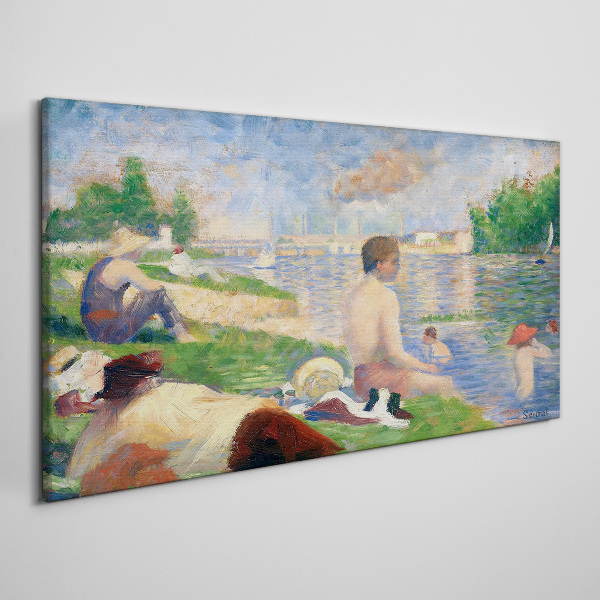 Summer relaxation by the water Canvas wall art