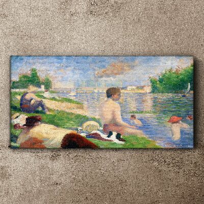 Summer relaxation by the water Canvas wall art