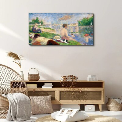 Summer relaxation by the water Canvas wall art