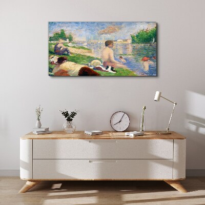 Summer relaxation by the water Canvas wall art
