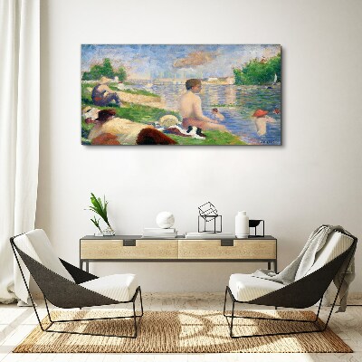 Summer relaxation by the water Canvas wall art
