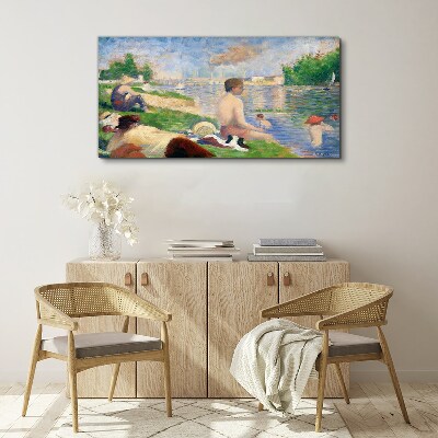 Summer relaxation by the water Canvas wall art