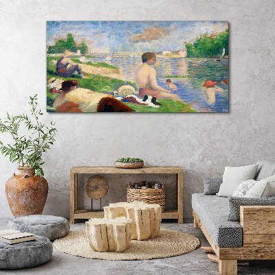 Summer relaxation by the water Canvas wall art