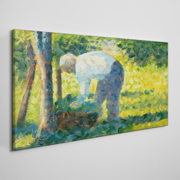Working in the garden Canvas wall art