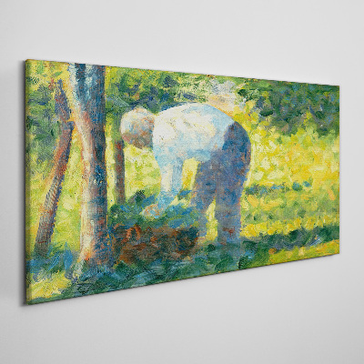Working in the garden Canvas wall art