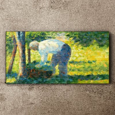 Working in the garden Canvas wall art
