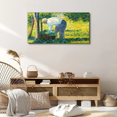 Working in the garden Canvas wall art