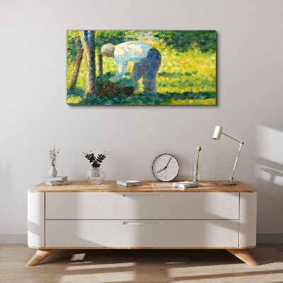 Working in the garden Canvas wall art