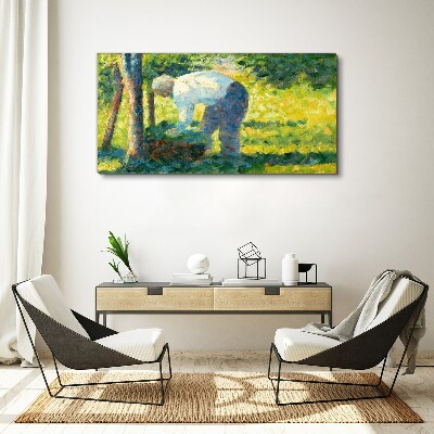 Working in the garden Canvas wall art