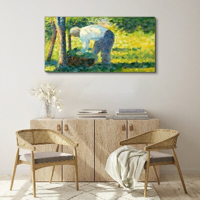 Working in the garden Canvas wall art