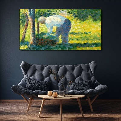 Working in the garden Canvas wall art