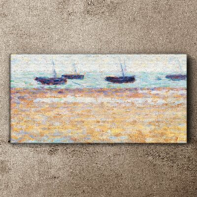 A peaceful port in pastel colors Canvas wall art