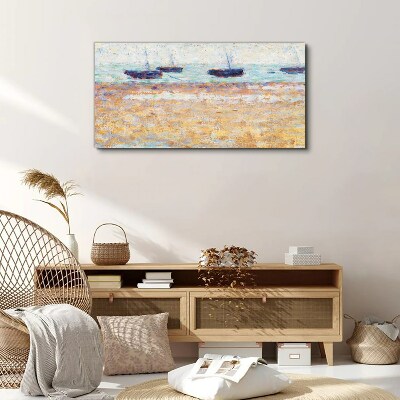 A peaceful port in pastel colors Canvas wall art