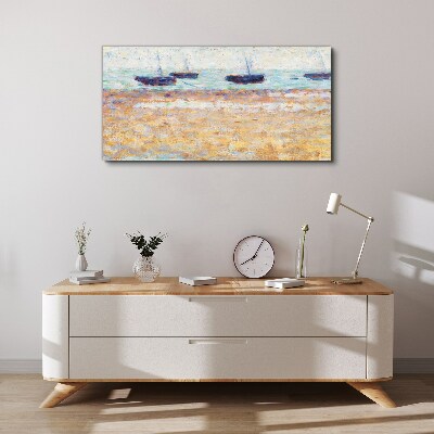 A peaceful port in pastel colors Canvas wall art