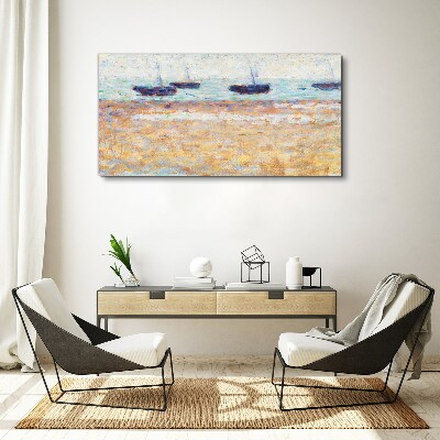 A peaceful port in pastel colors Canvas wall art