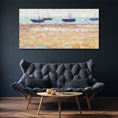 A peaceful port in pastel colors Canvas wall art