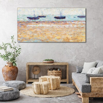 A peaceful port in pastel colors Canvas wall art