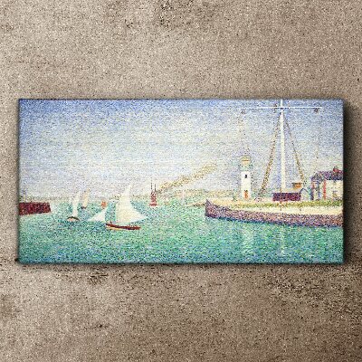 The entrance to the port of seurat Canvas print