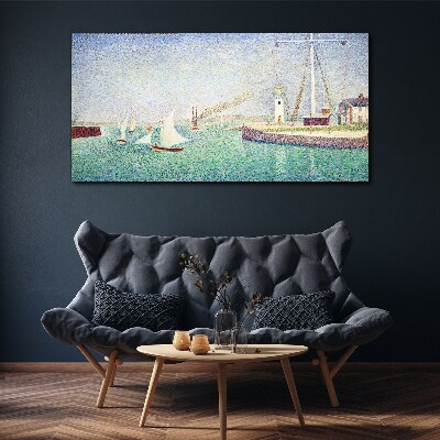 Seascape with sailboats Canvas wall art