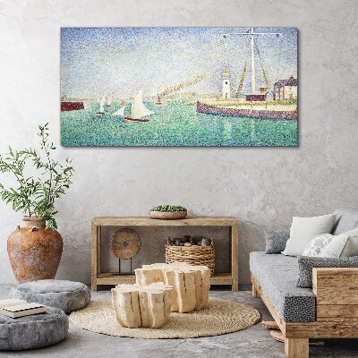 The entrance to the port of seurat Canvas print