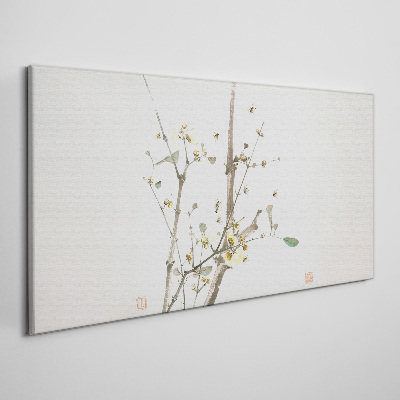 A floral branch in delicate tones Canvas wall art