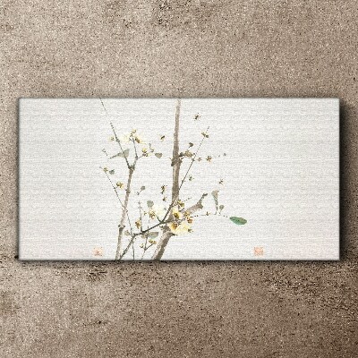 A floral branch in delicate tones Canvas wall art