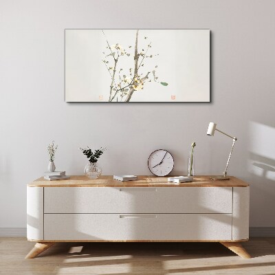 A floral branch in delicate tones Canvas wall art
